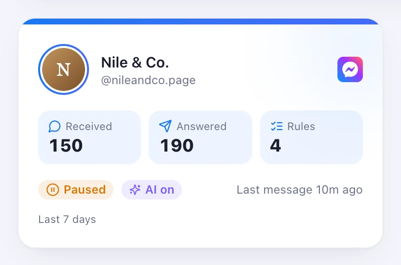 Done — the Page is connected
