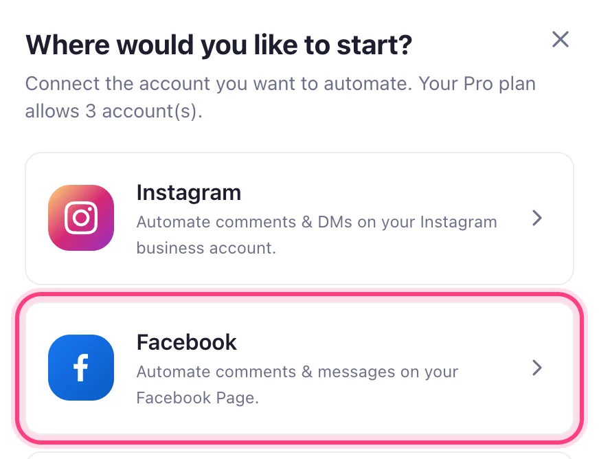 Choose Facebook