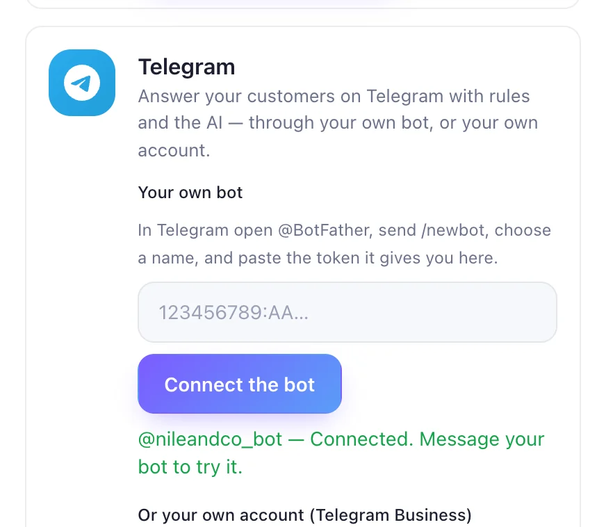 Done — send it a message