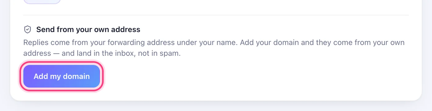 Press “Add my domain”