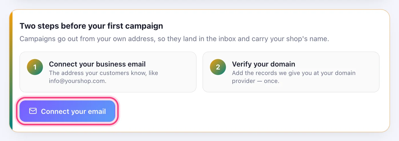 Two steps before your first campaign