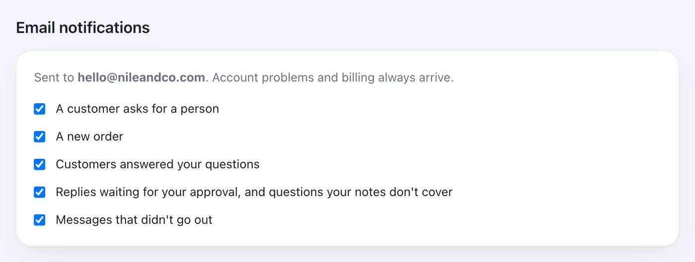 Choose what reaches your email