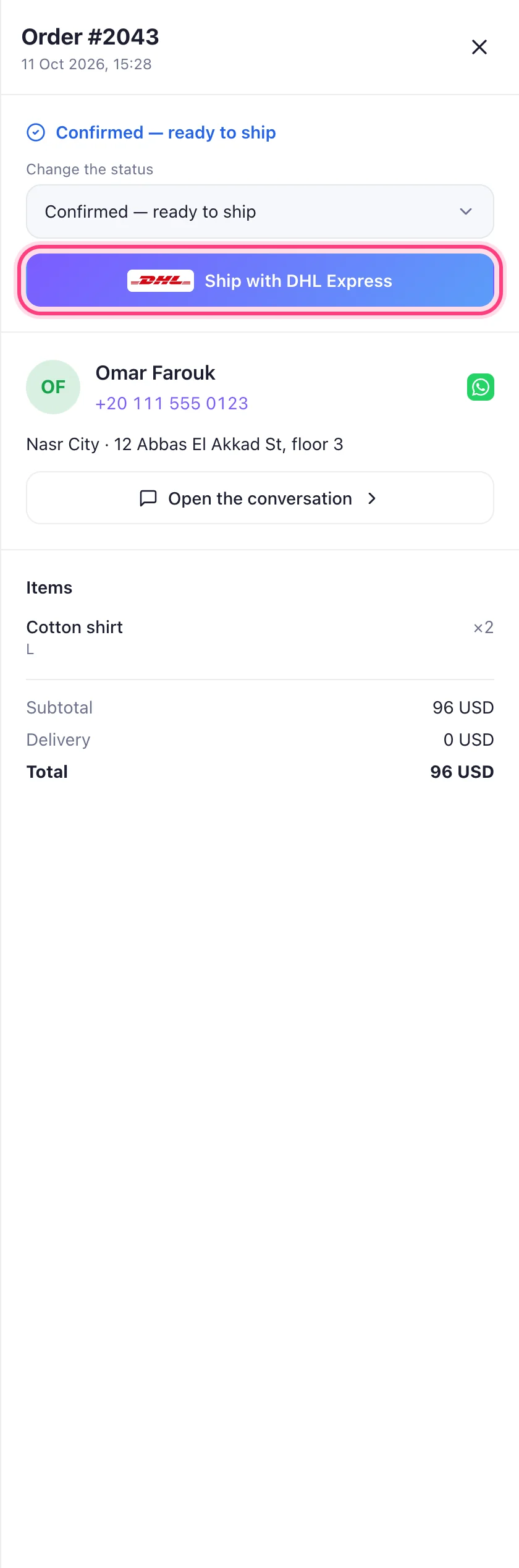 Ship an order