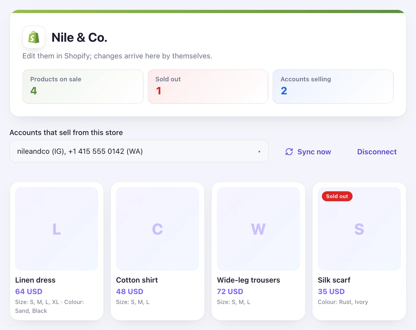 Your products are in