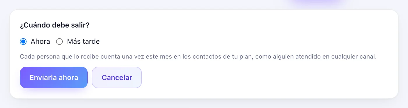Envíala o prográmala