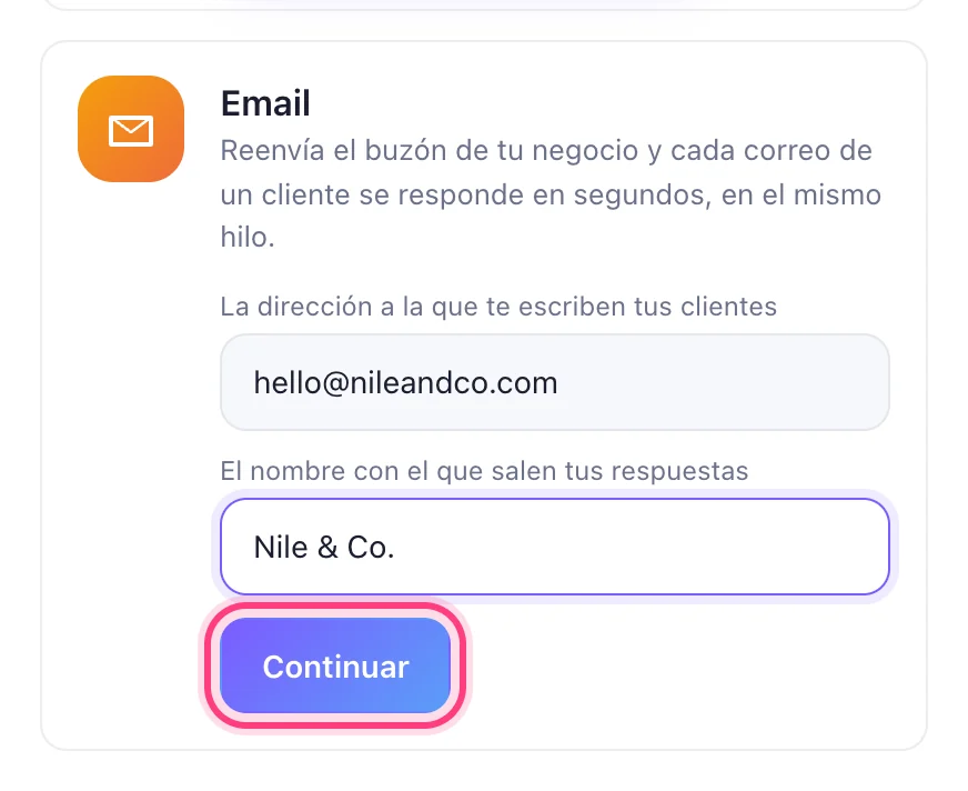 Escribe tu dirección y tu nombre