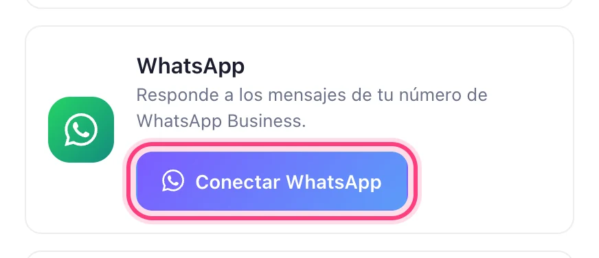 Pulsa «Conectar WhatsApp»