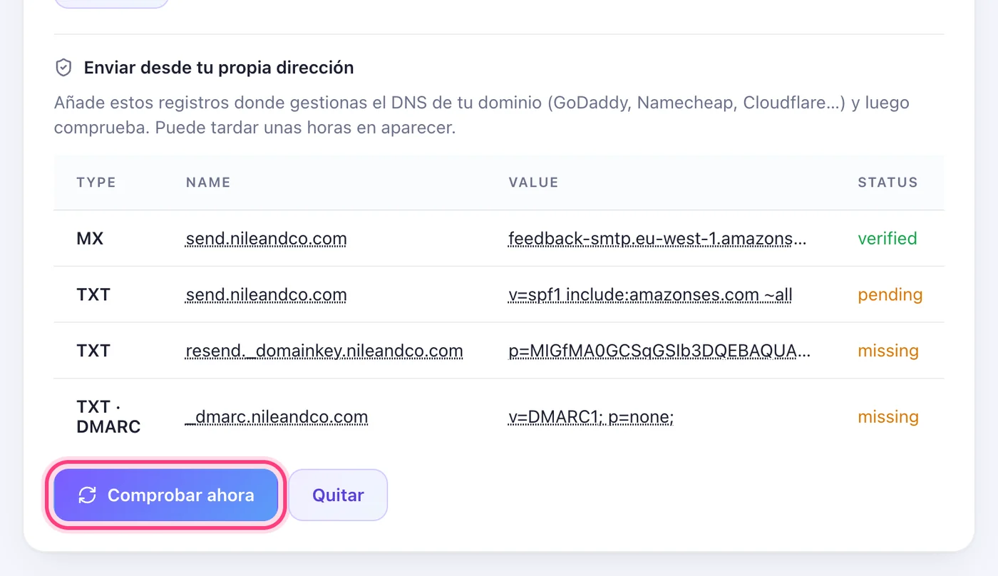 Los registros que hay que añadir