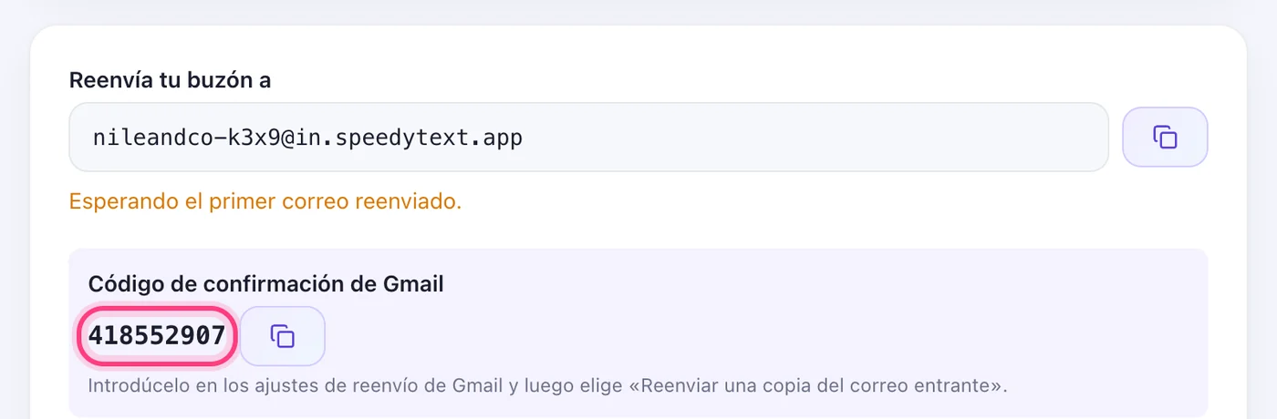 Confírmalo con el código de Gmail