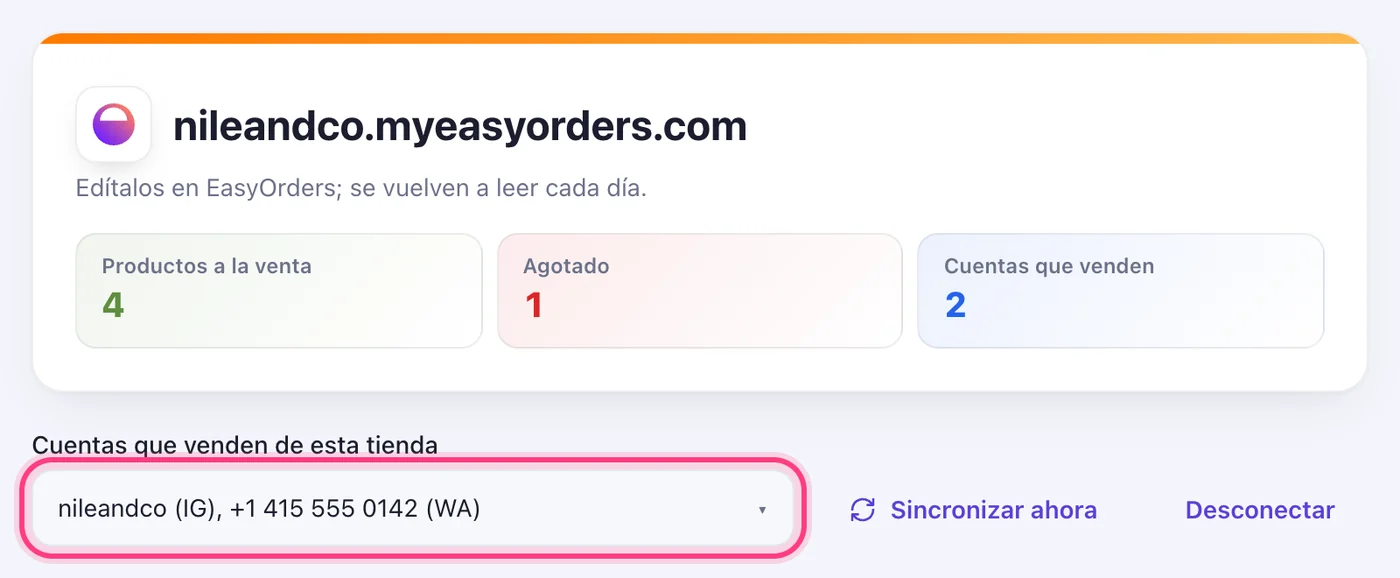 Marca las cuentas que venden desde ella