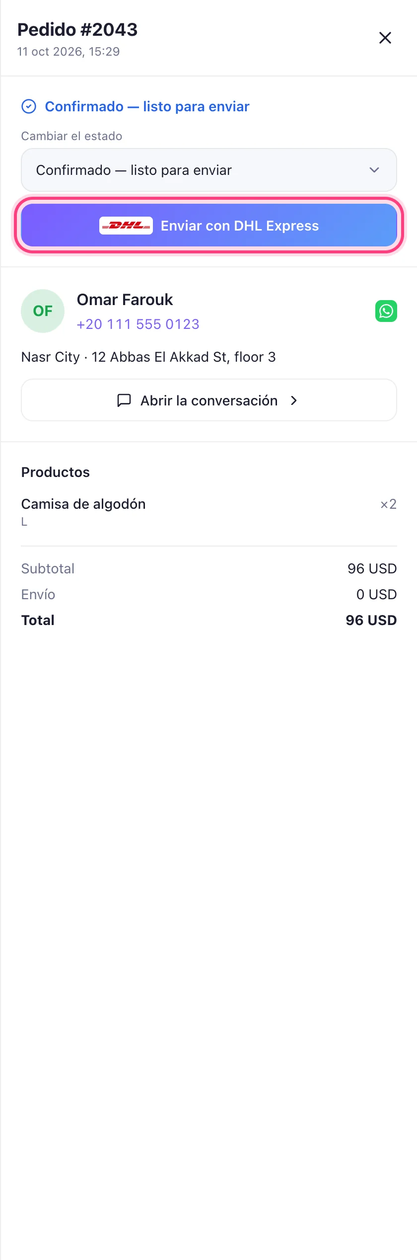 Envía un pedido