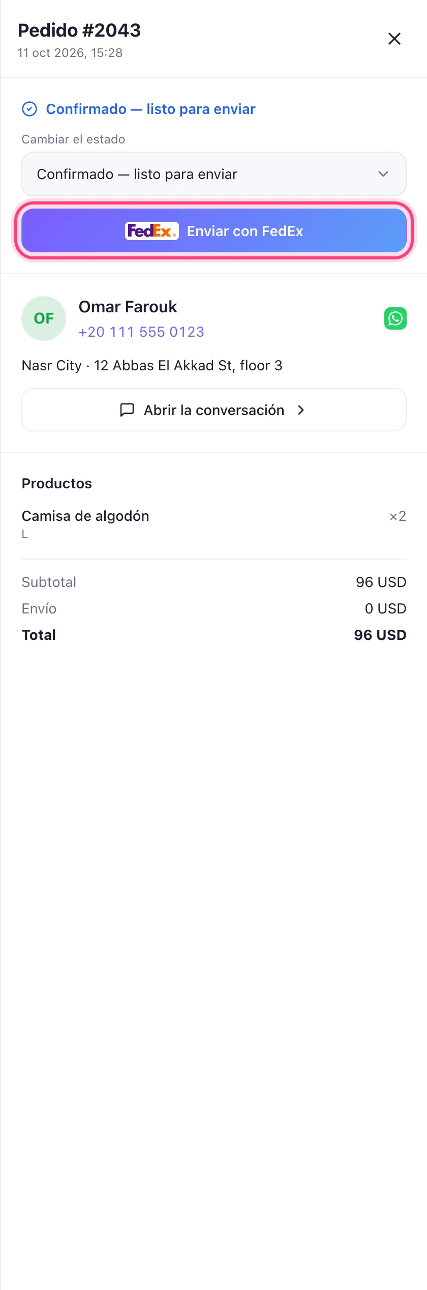 Envía un pedido