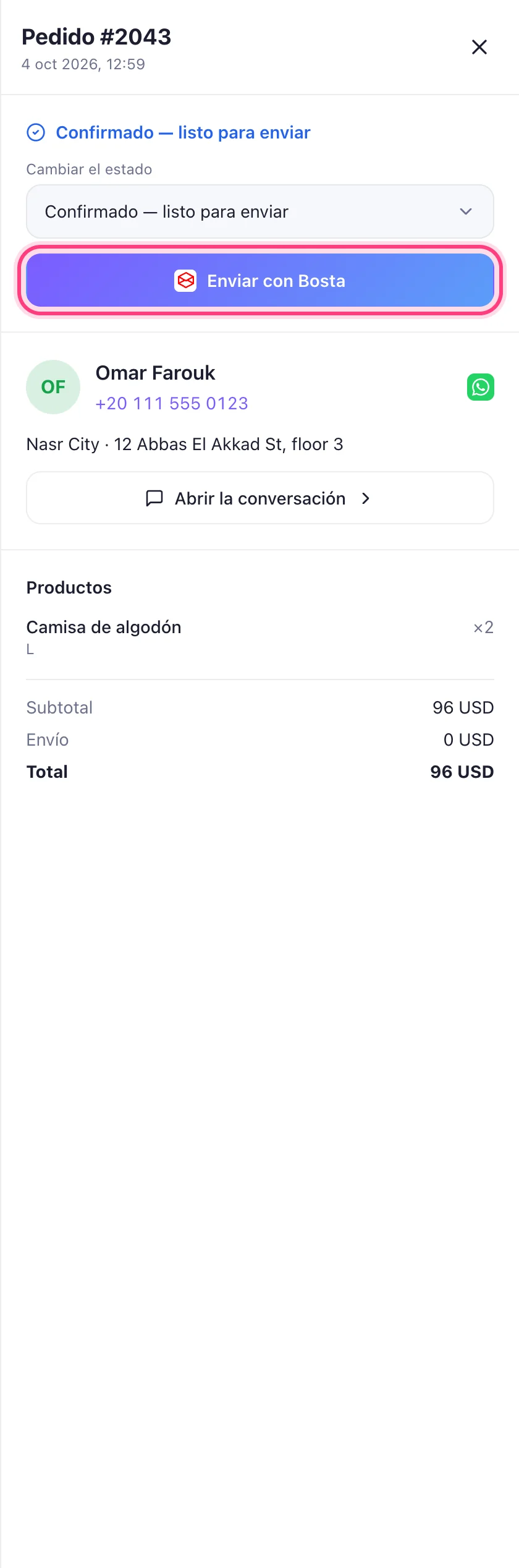 Envía un pedido