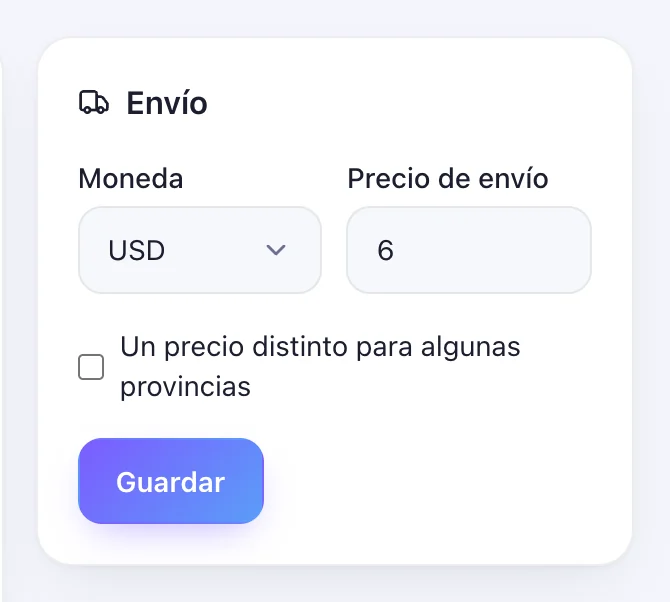 Configura el envío