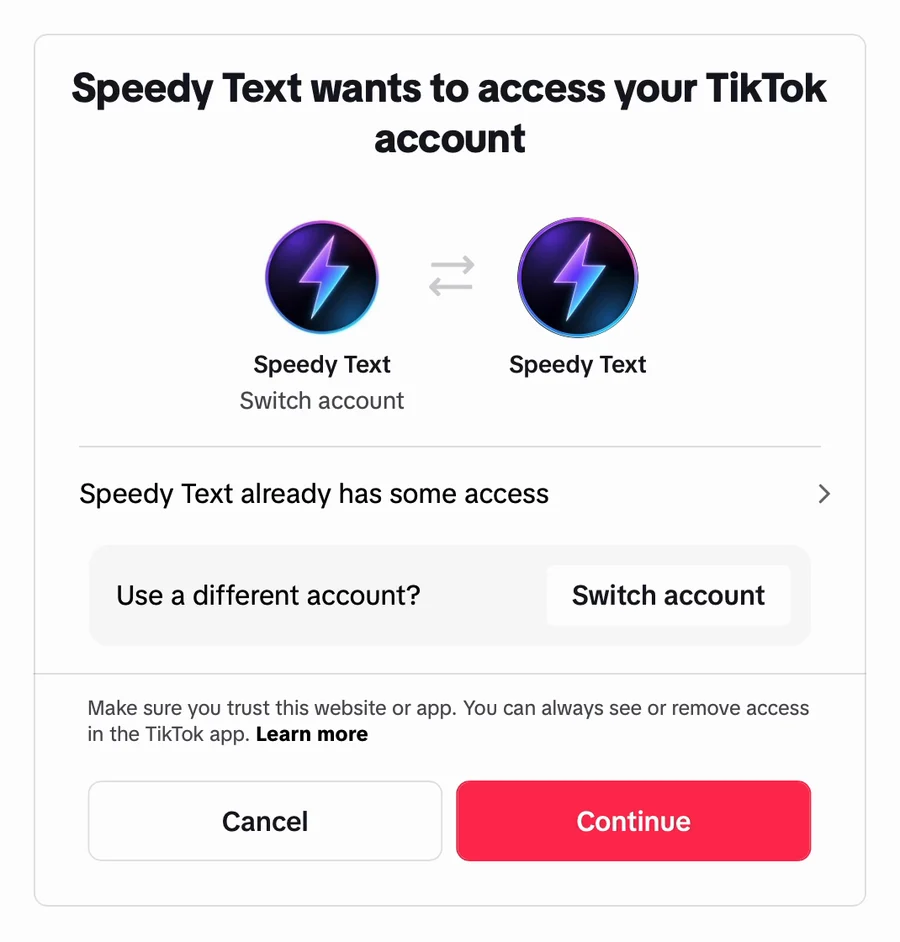 Approve on TikTok's screen
