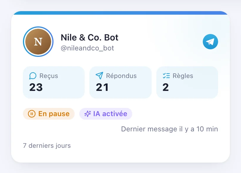 C'est fait — votre compte apparaît ici