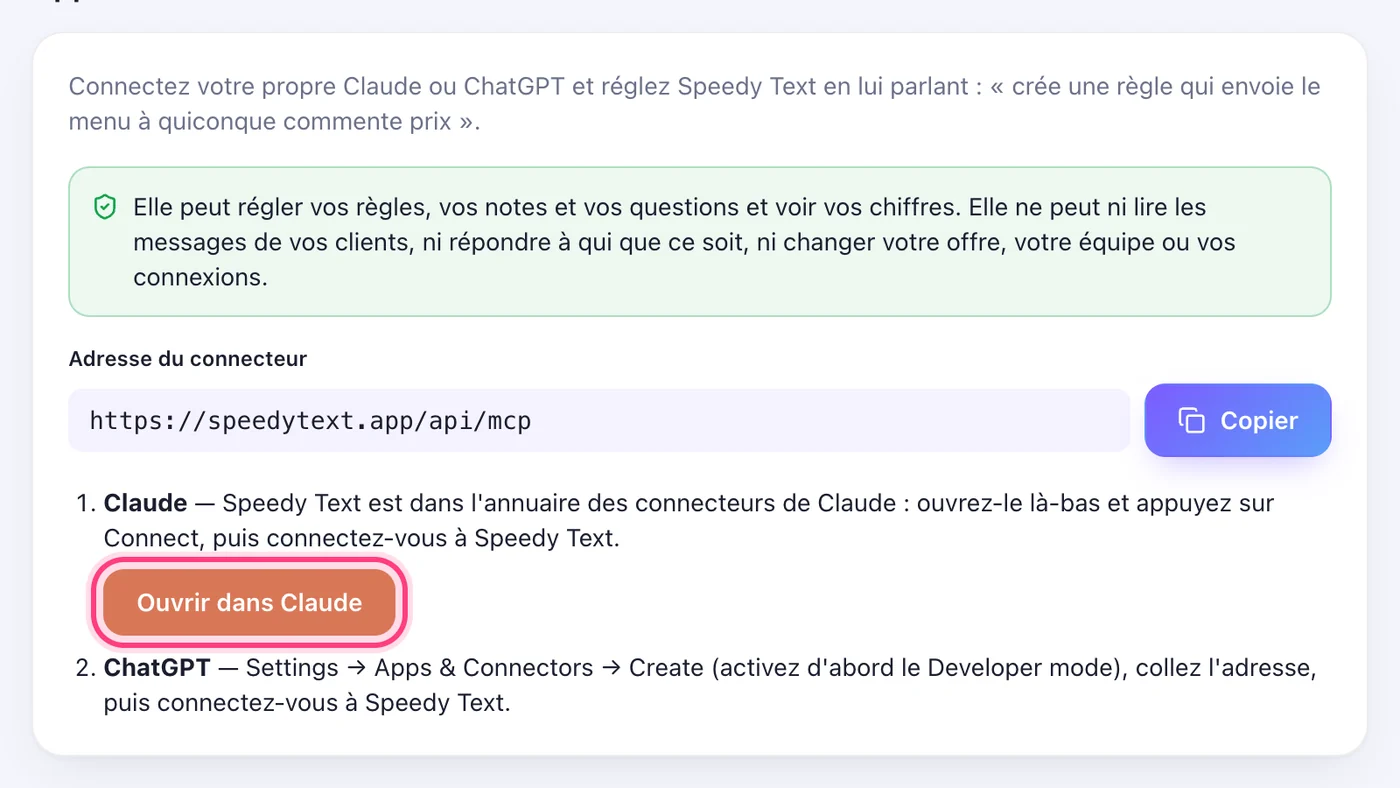 Ouvrez Apps d'IA