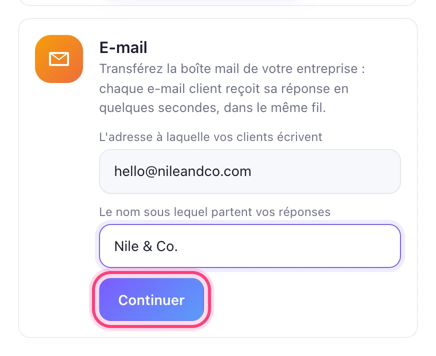 Écrivez votre adresse et votre nom