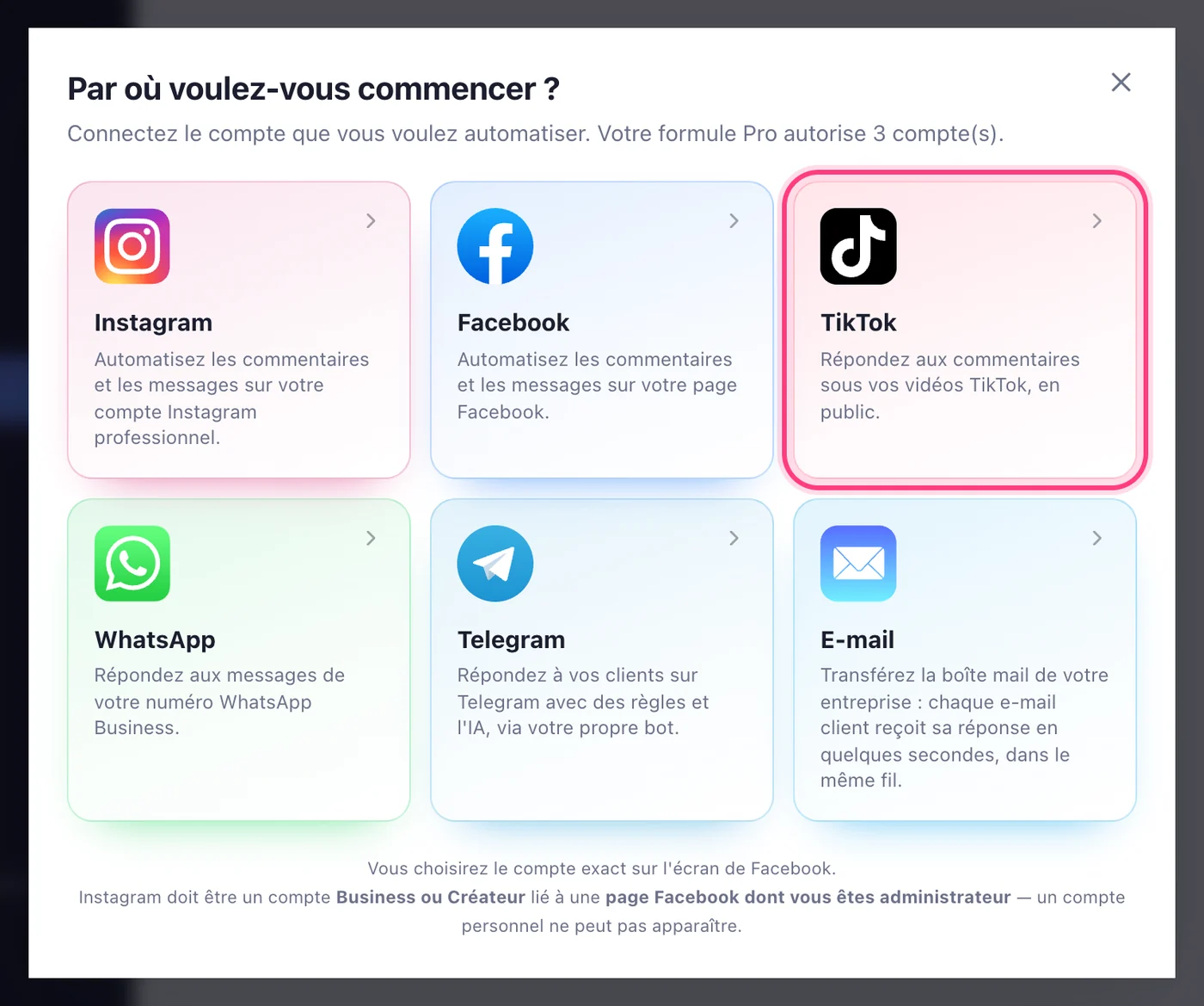 Appuyez sur TikTok