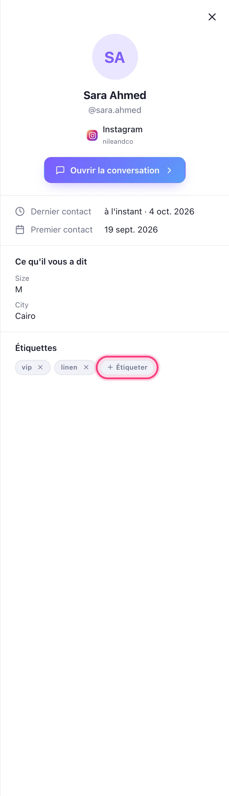 Ouvrez une personne