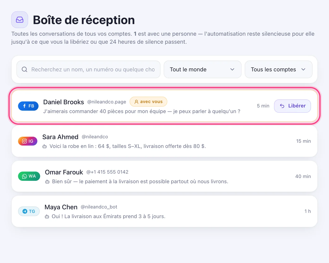 Elle est marquée « avec vous »