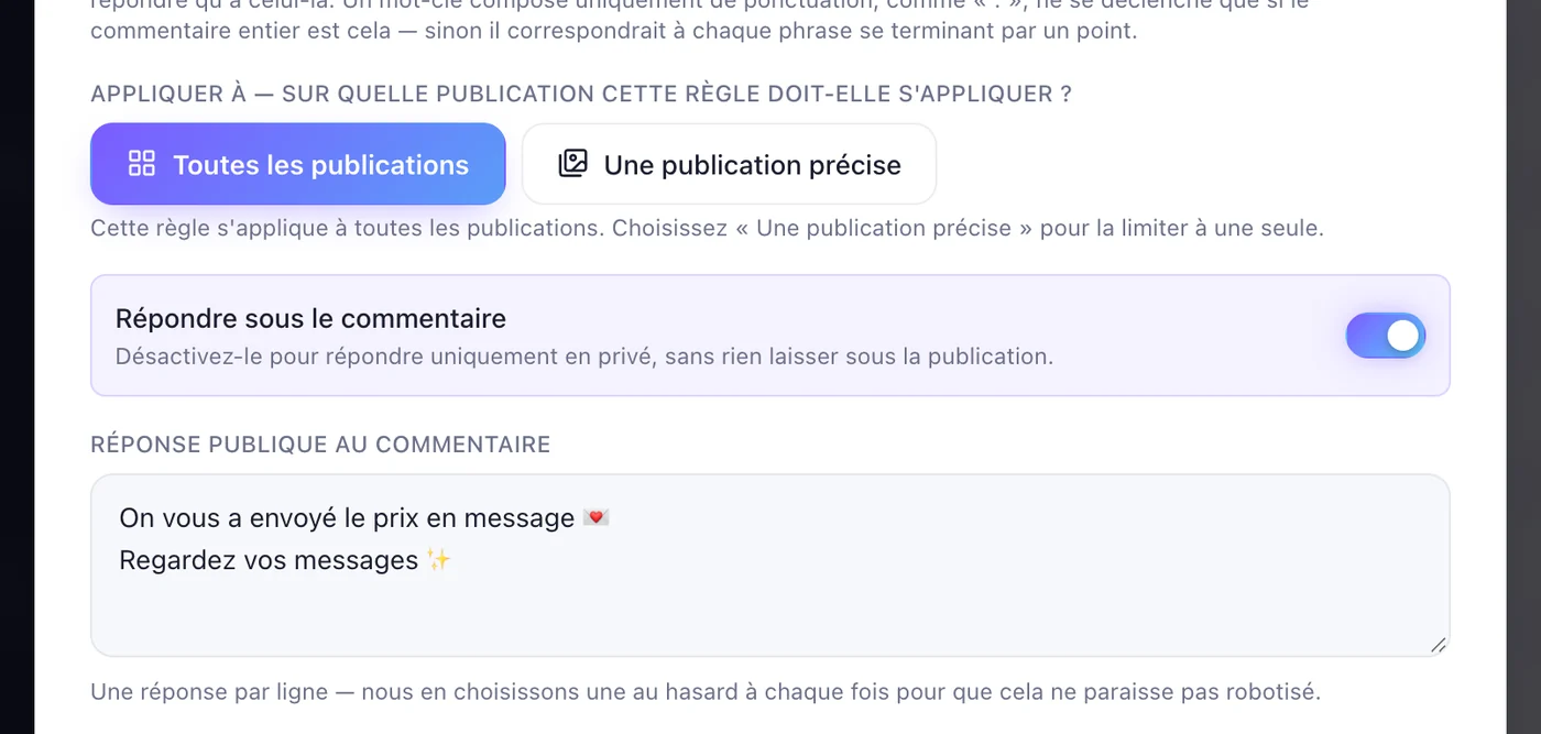 Quelles publications, et ce qu'elle dit en public