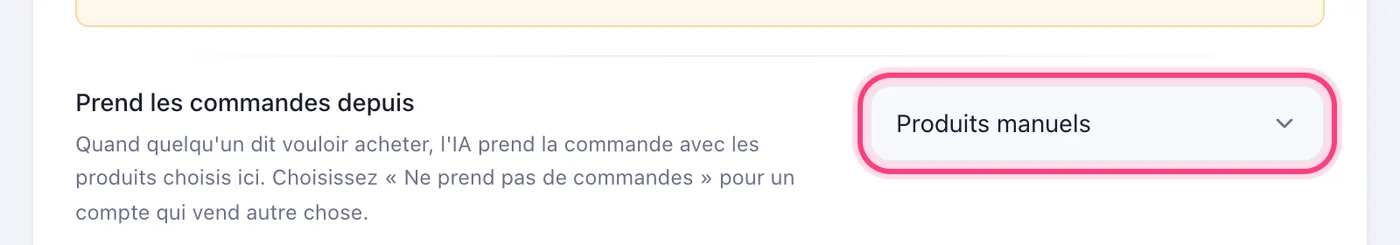 Dites au compte de vendre depuis là
